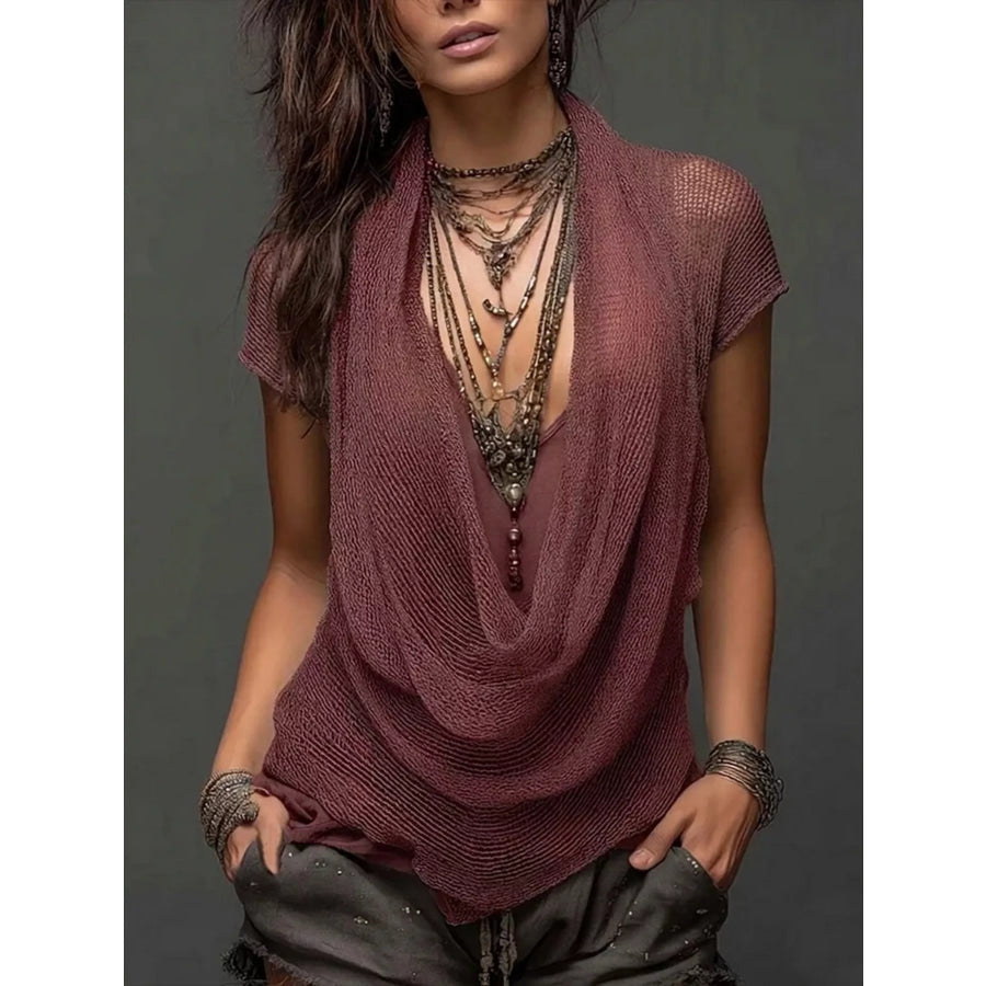 Full Size Scoop Neck Tank and Cowl Cover Up Set Plus Apparel Accessories