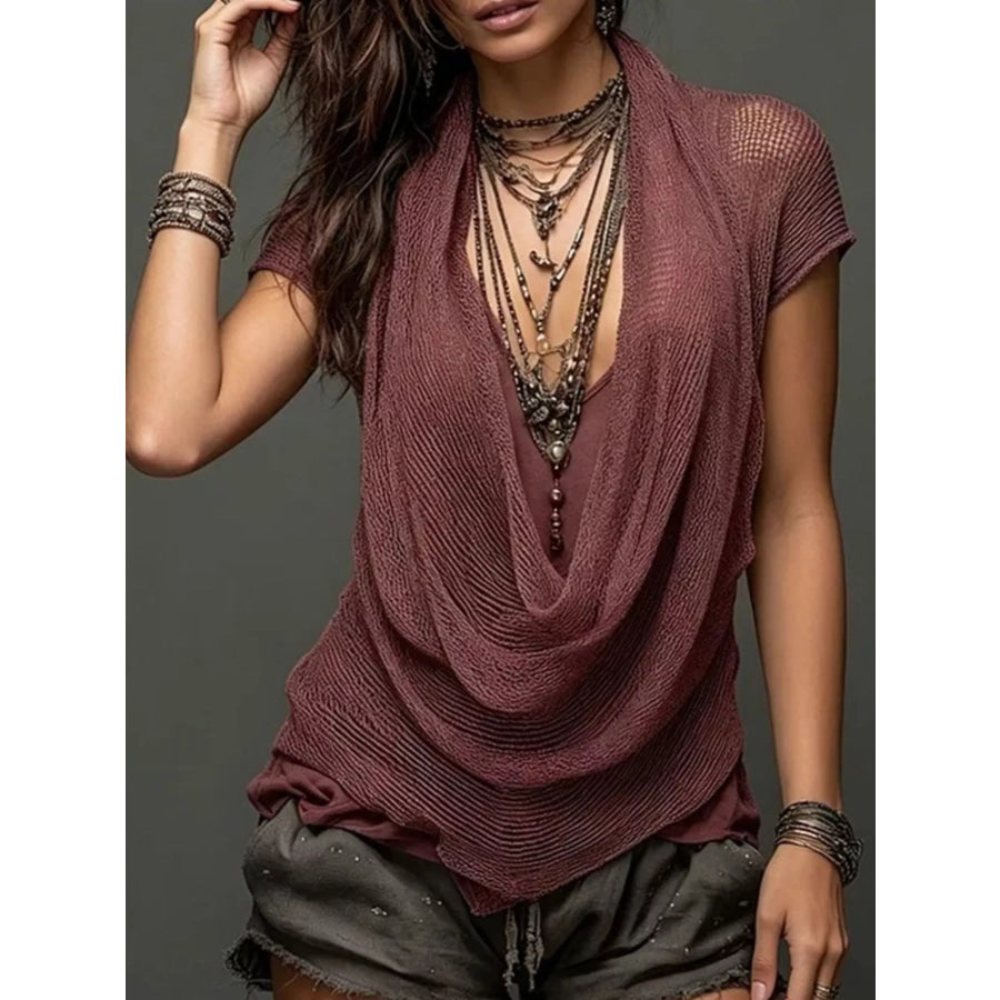 Full Size Scoop Neck Tank and Cowl Cover Up Set Plus Apparel Accessories