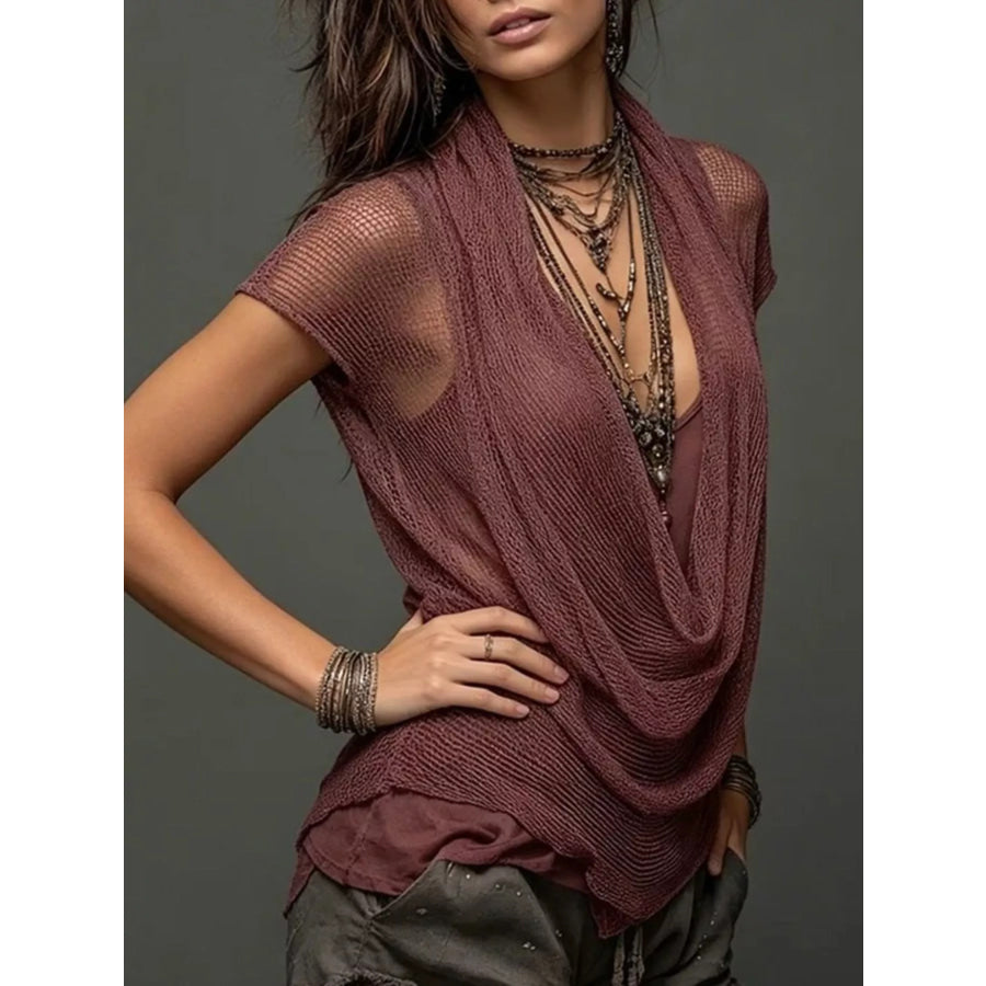 Full Size Scoop Neck Tank and Cowl Cover Up Set Plus Apparel Accessories