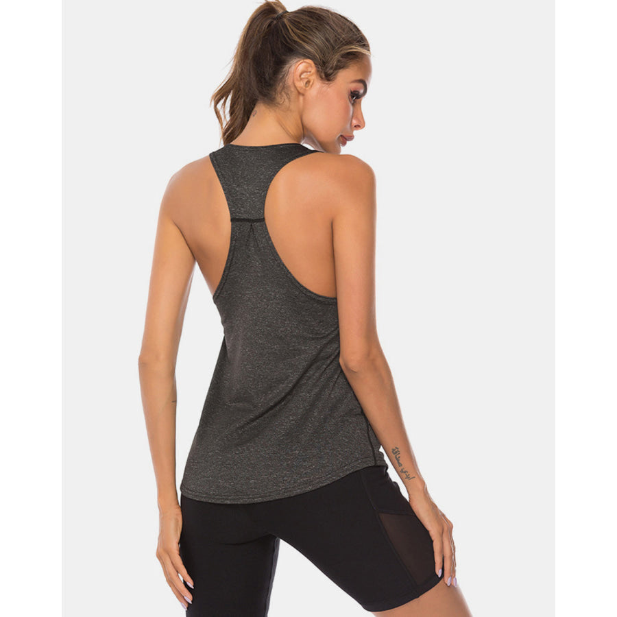 Full Size Scoop Neck Wide Strap Active Tank