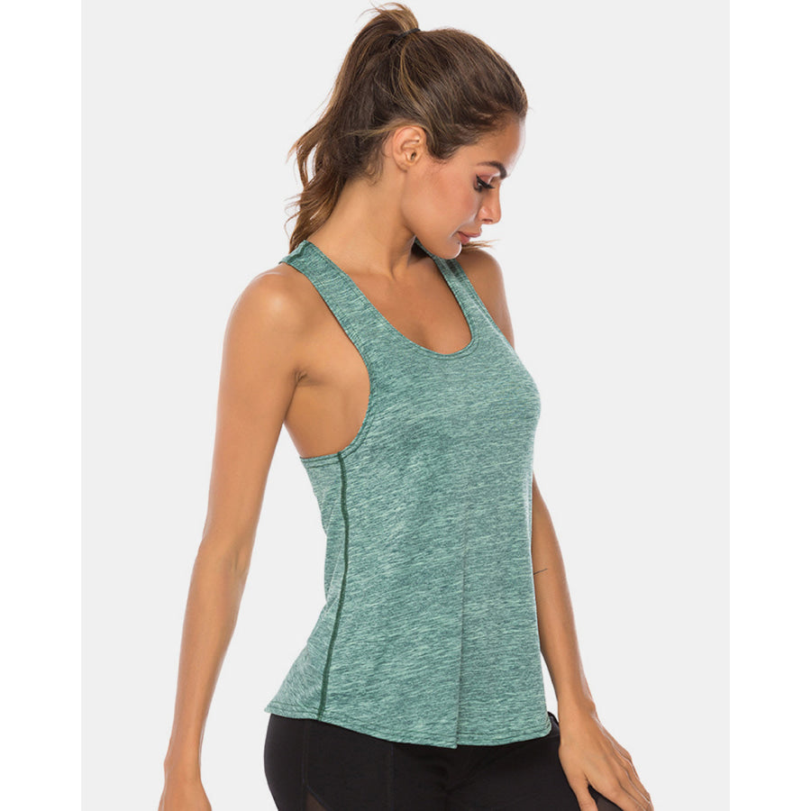 Full Size Scoop Neck Wide Strap Active Tank