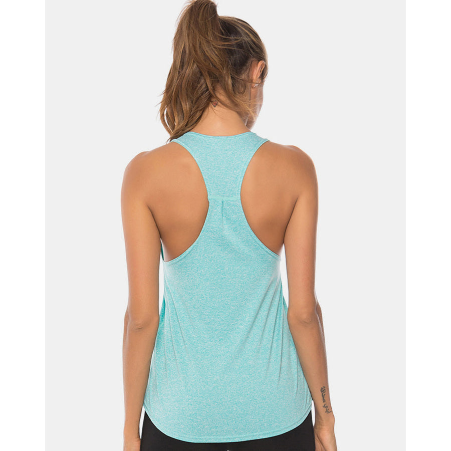 Full Size Scoop Neck Wide Strap Active Tank