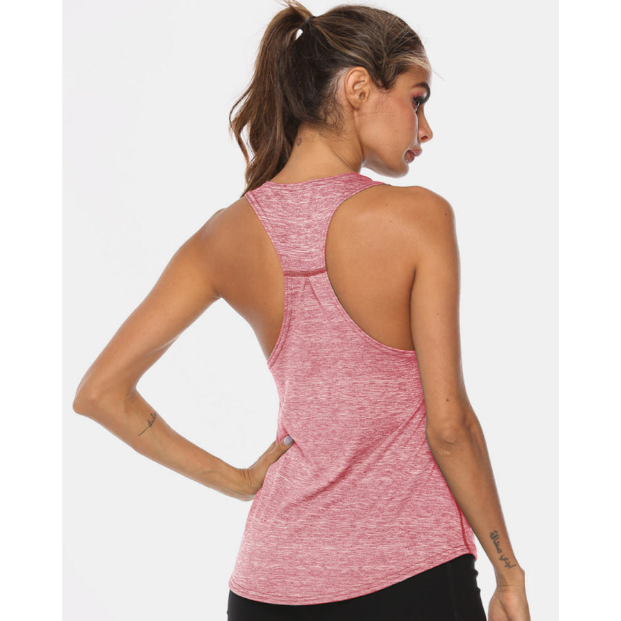 Full Size Scoop Neck Wide Strap Active Tank