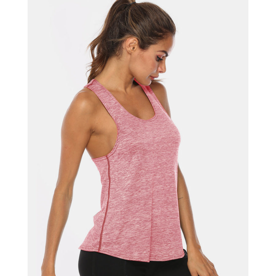 Full Size Scoop Neck Wide Strap Active Tank