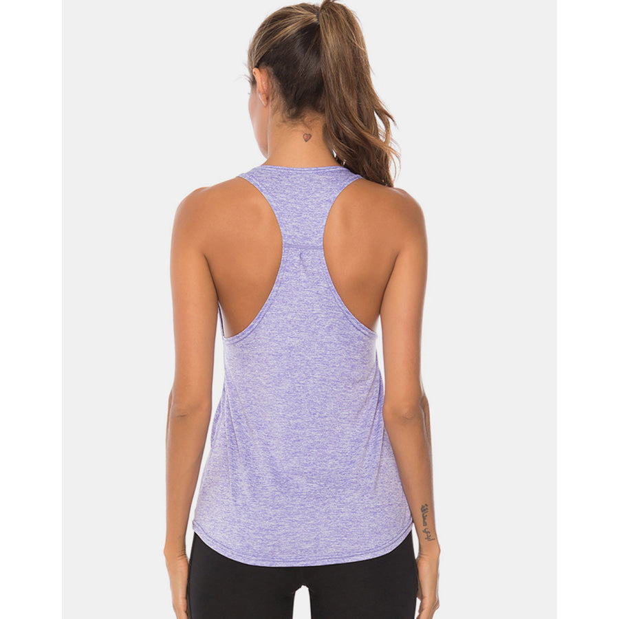 Full Size Scoop Neck Wide Strap Active Tank