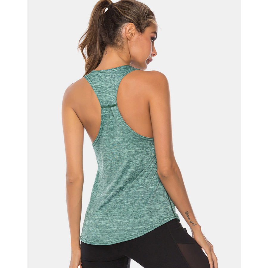 Full Size Scoop Neck Wide Strap Active Tank