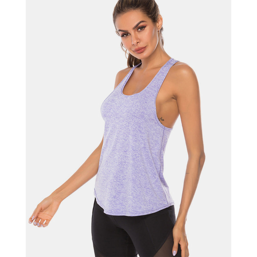 Full Size Scoop Neck Wide Strap Active Tank