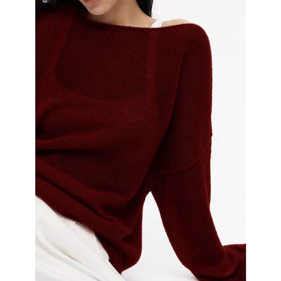 Full Size Sheer Lightweight Knit Top Plus Apparel and Accessories