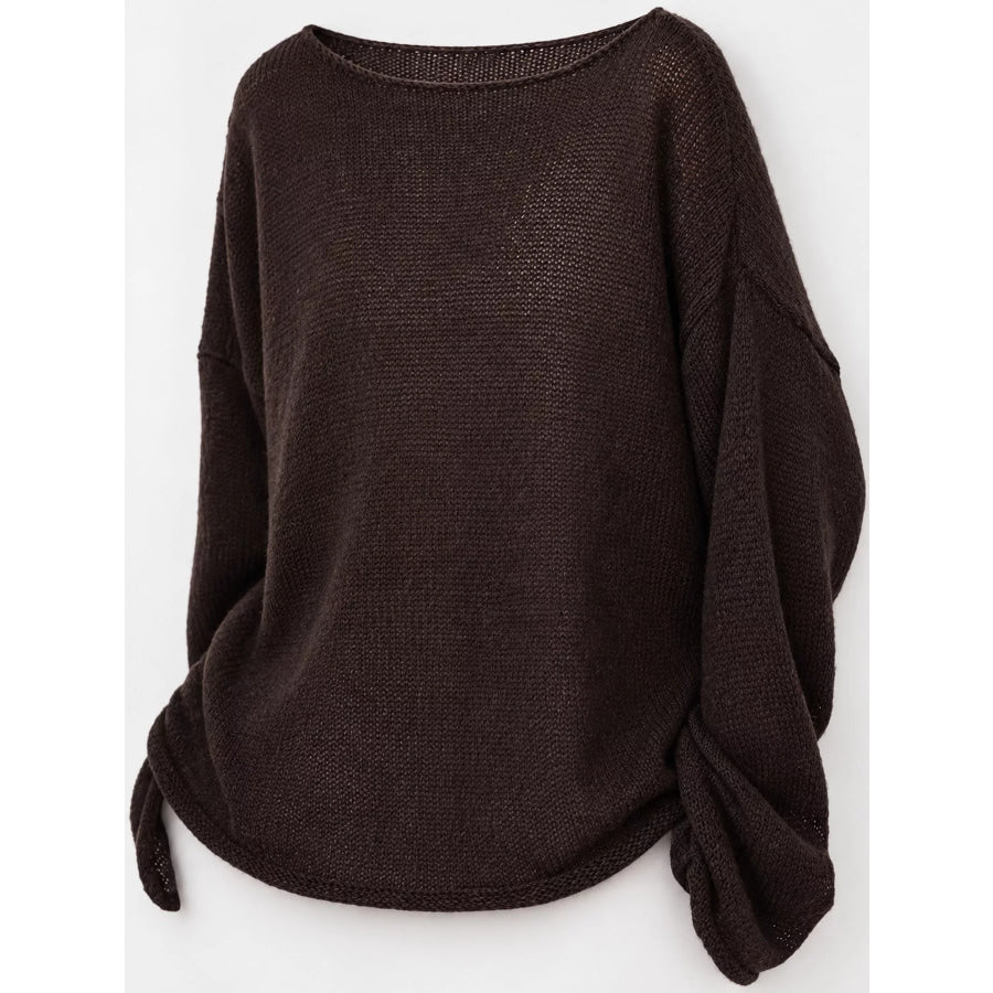 Full Size Sheer Lightweight Knit Top Plus Apparel and Accessories