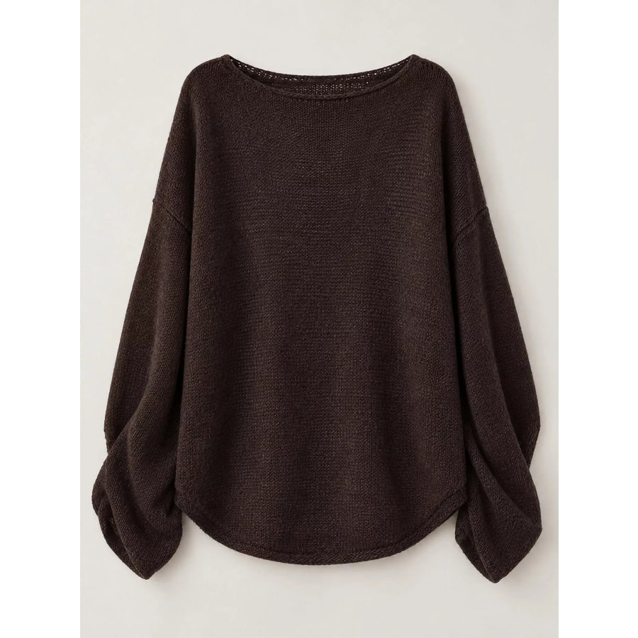 Full Size Sheer Lightweight Knit Top Plus Apparel and Accessories