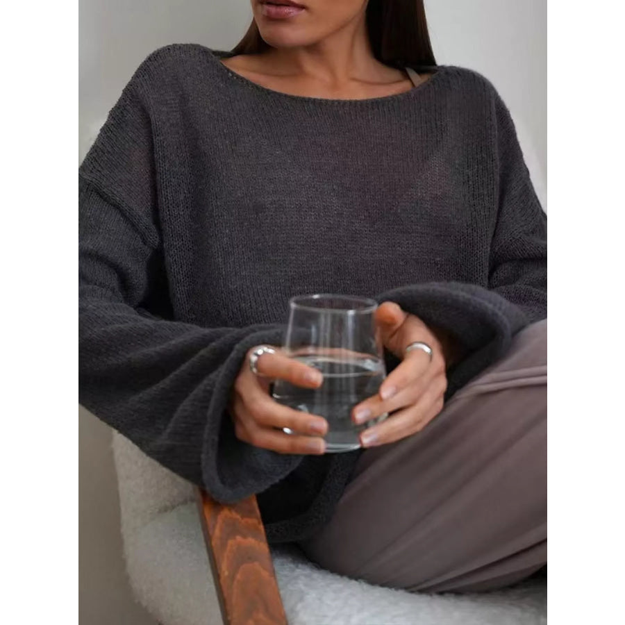 Full Size Sheer Lightweight Knit Top Plus Apparel and Accessories