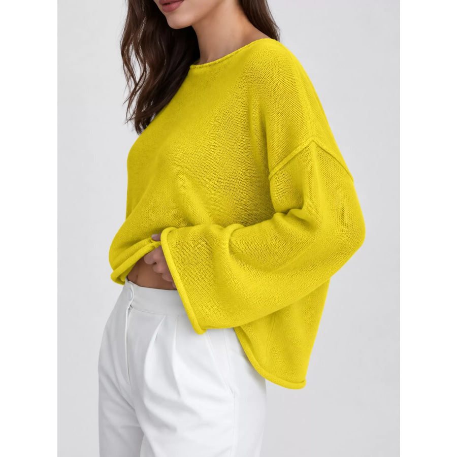 Full Size Sheer Lightweight Knit Top Plus Apparel and Accessories