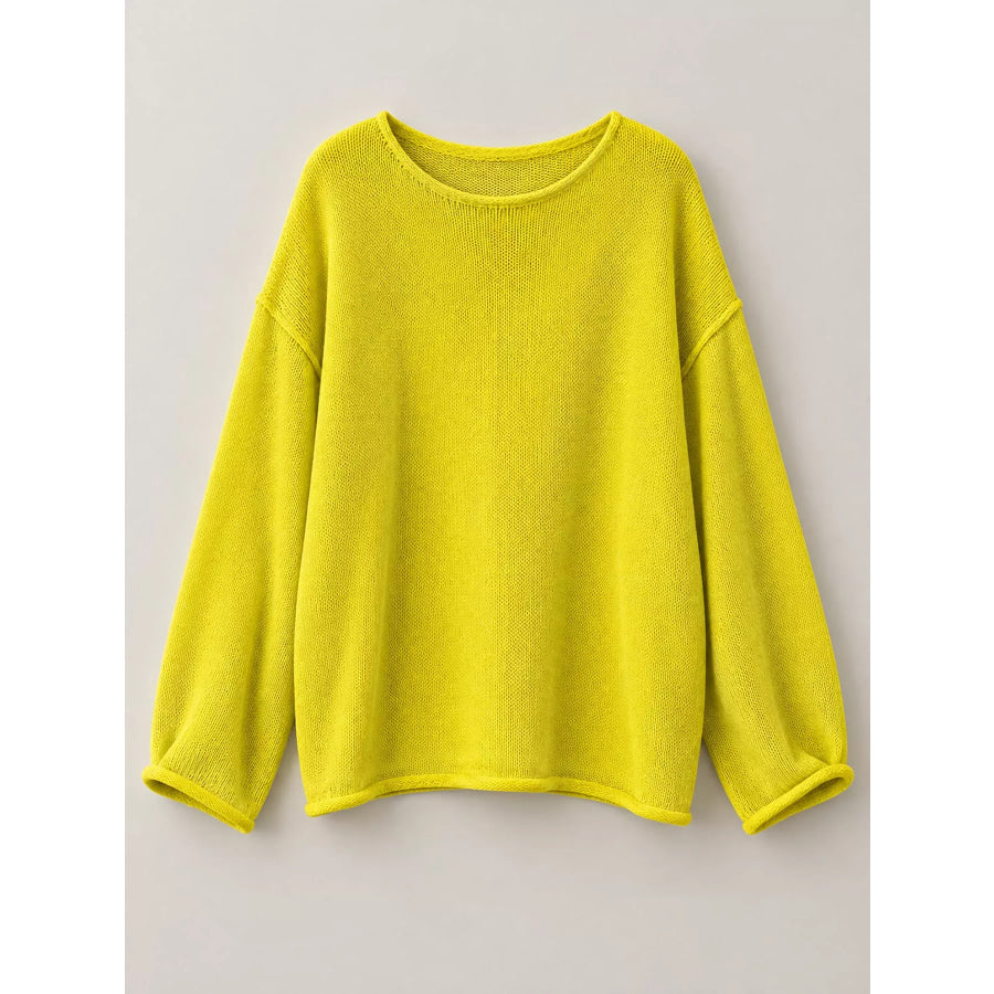 Full Size Sheer Lightweight Knit Top Plus Apparel and Accessories