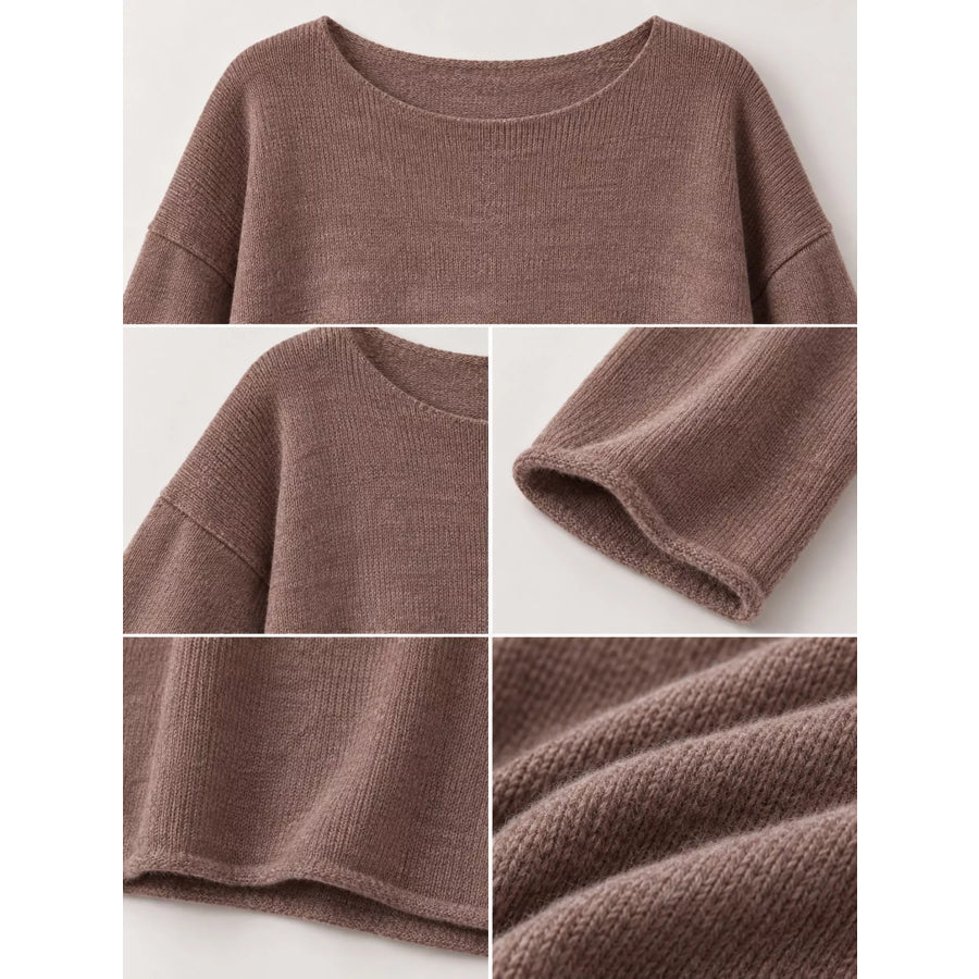 Full Size Sheer Lightweight Knit Top Plus Apparel and Accessories