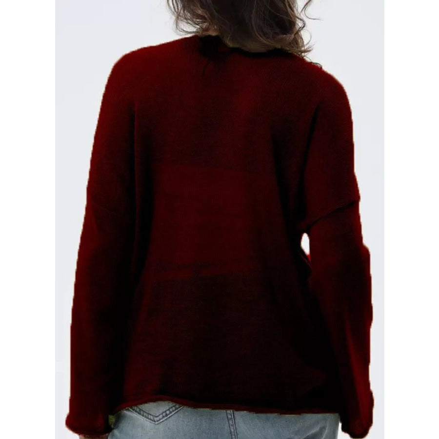Full Size Sheer Lightweight Knit Top Plus Burgundy / XS Apparel and Accessories