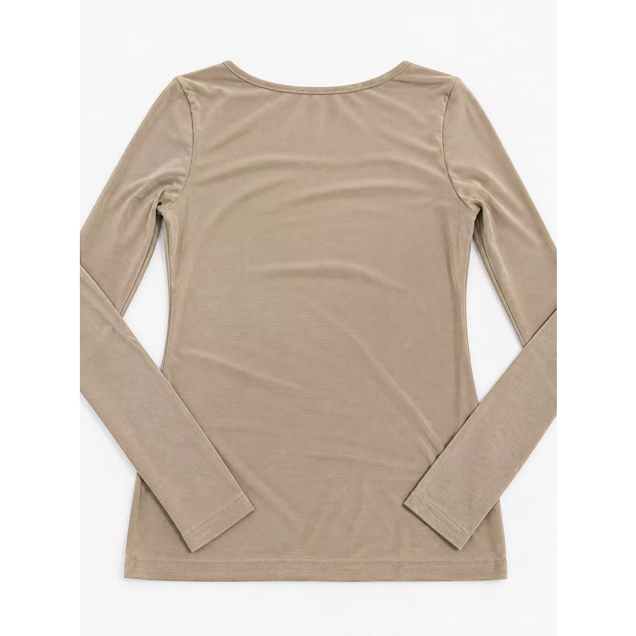 Full Size Sheer Mesh Long Sleeve Top Plus Apparel and Accessories