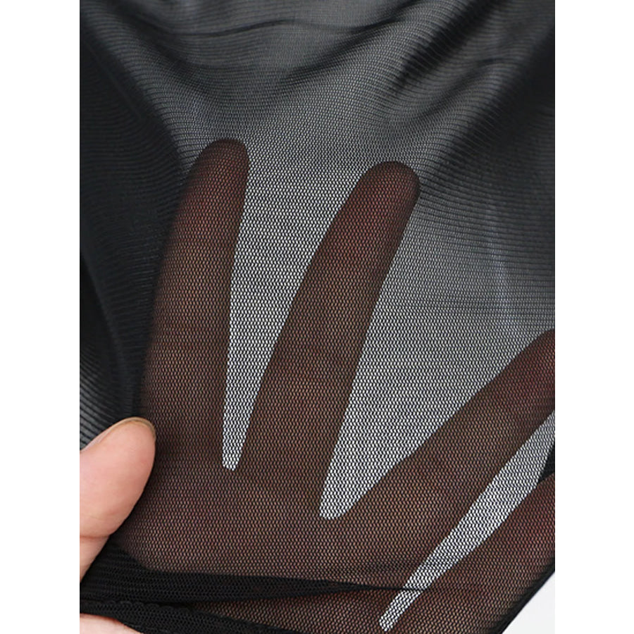 Full Size Sheer Mesh Long Sleeve Top Plus Apparel and Accessories