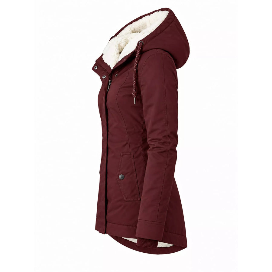 Full Size Sherpa-Lined Hooded Outerwear Plus Apparel and Accessories
