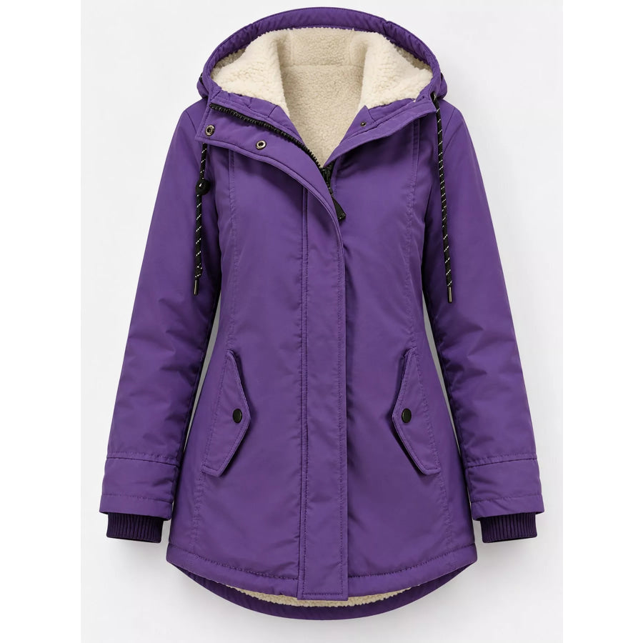 Full Size Sherpa-Lined Hooded Outerwear Plus Apparel and Accessories