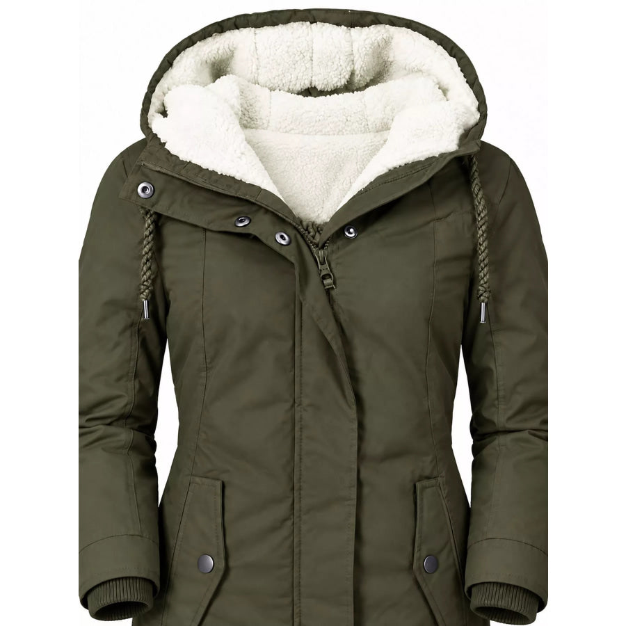 Full Size Sherpa-Lined Hooded Outerwear Plus Apparel and Accessories