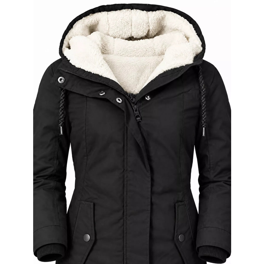 Full Size Sherpa-Lined Hooded Outerwear Plus Apparel and Accessories