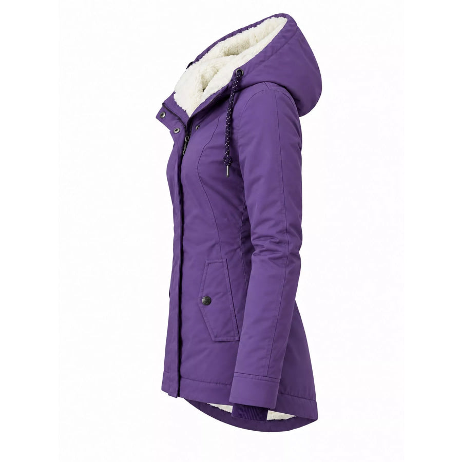 Full Size Sherpa-Lined Hooded Outerwear Plus Apparel and Accessories