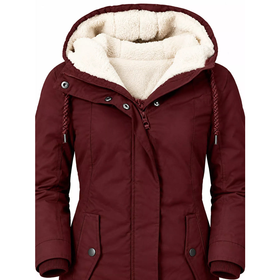 Full Size Sherpa-Lined Hooded Outerwear Plus Apparel and Accessories