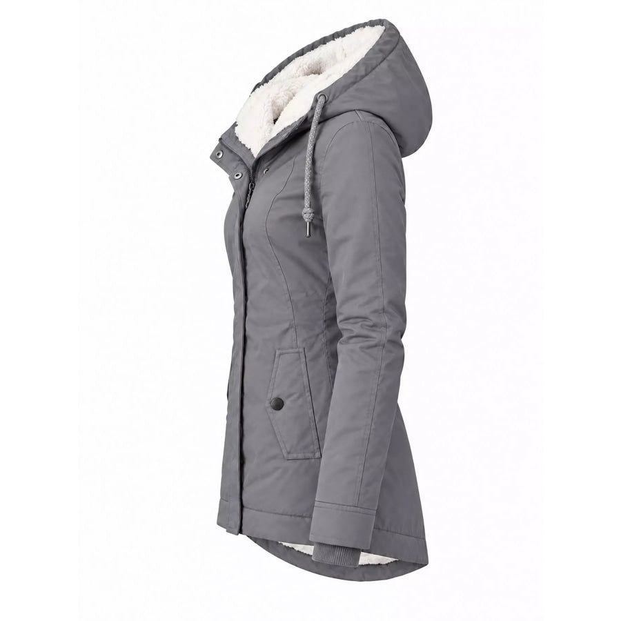 Full Size Sherpa-Lined Hooded Outerwear Plus Apparel and Accessories