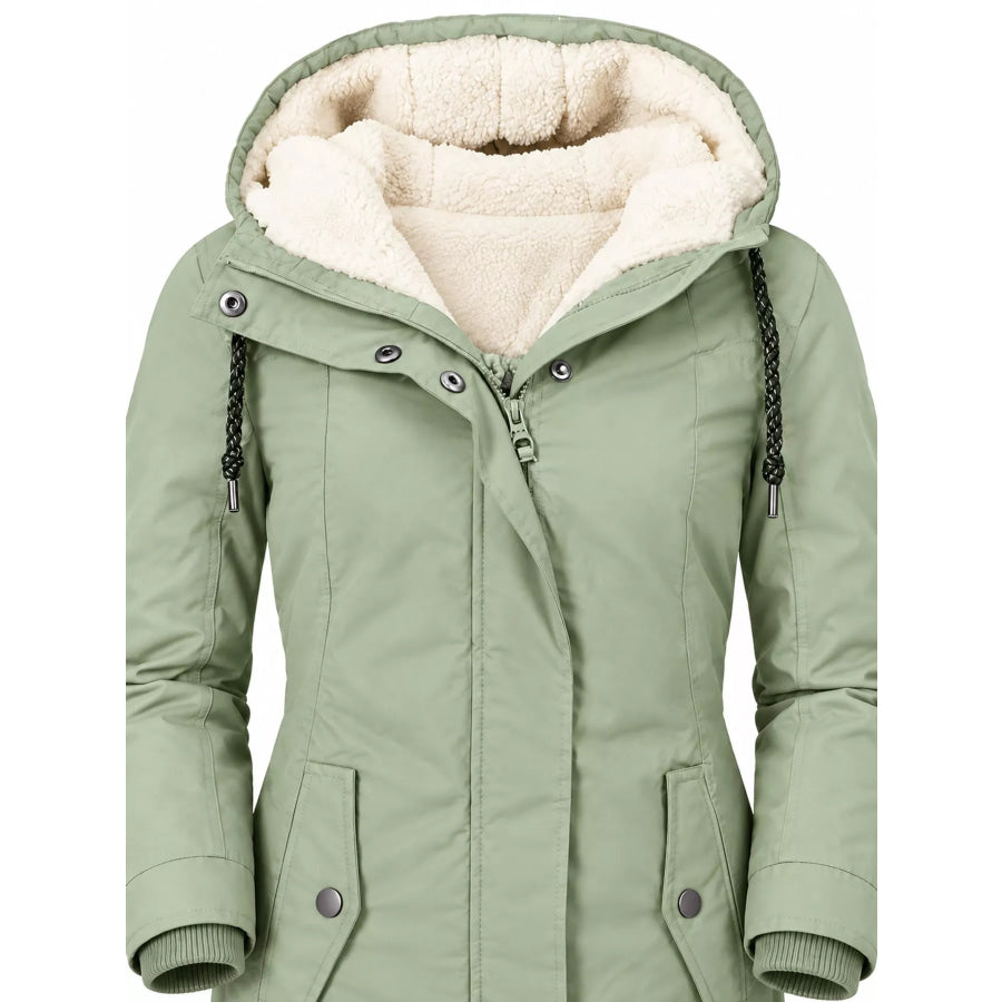 Full Size Sherpa-Lined Hooded Outerwear Plus Apparel and Accessories