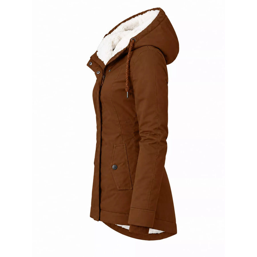 Full Size Sherpa-Lined Hooded Outerwear Plus Apparel and Accessories