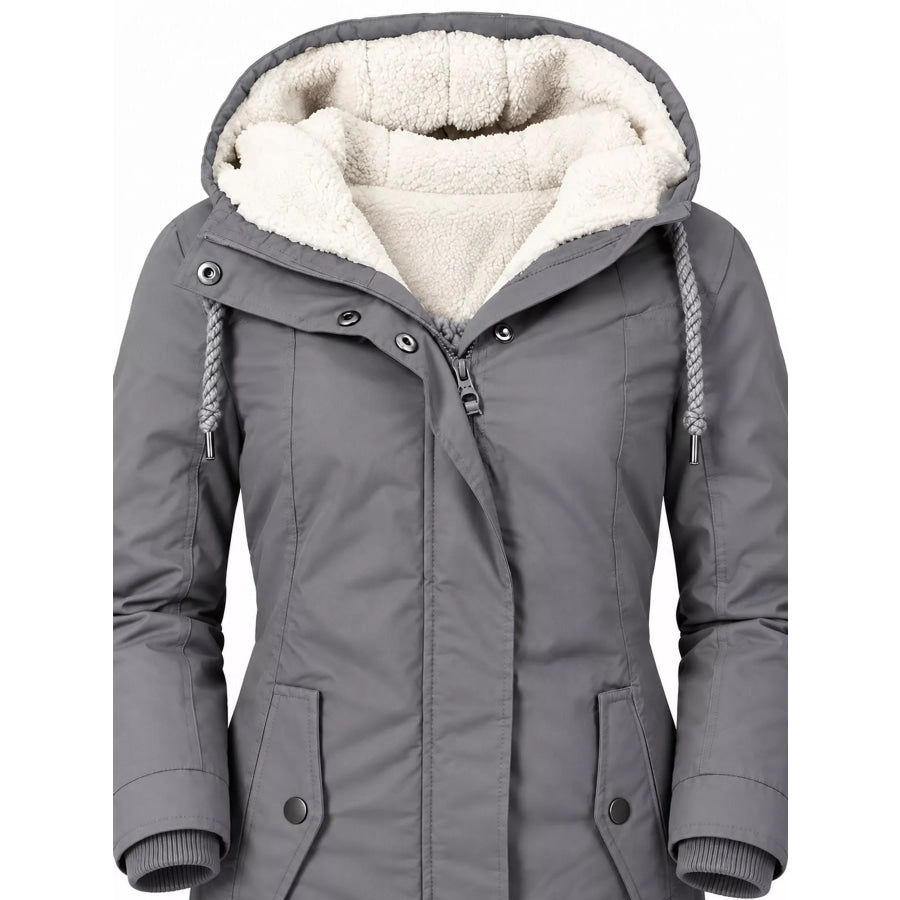 Full Size Sherpa-Lined Hooded Outerwear Plus Apparel and Accessories