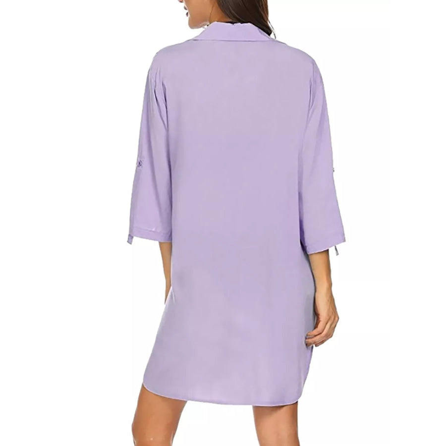 Full Size Side Slit Collared Neck Oversized Shirt Plus Size Apparel and Accessories
