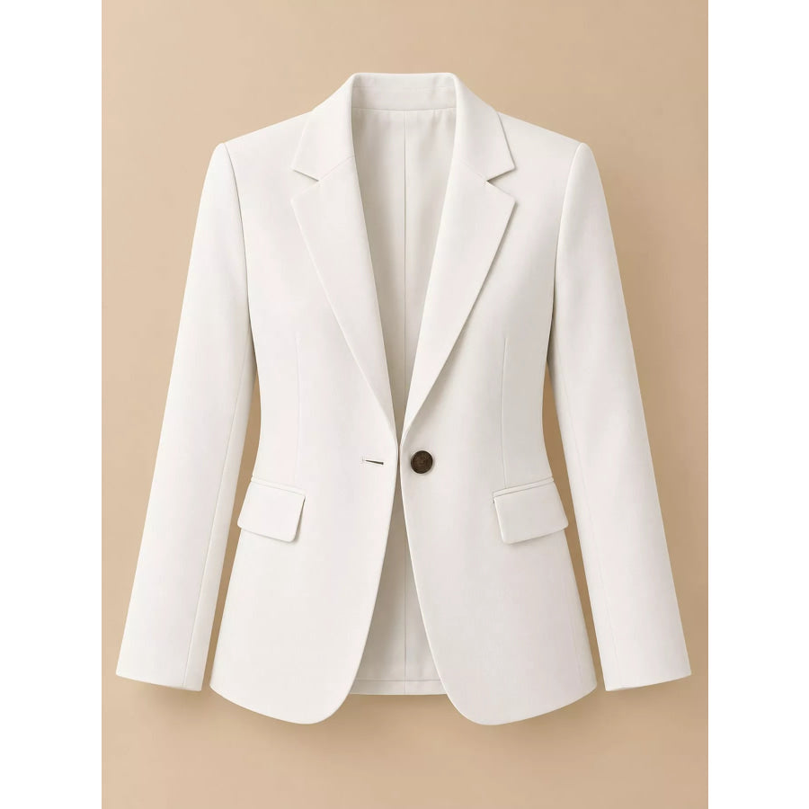 Full Size Single-Button Slim Fit Blazer Plus Apparel and Accessories