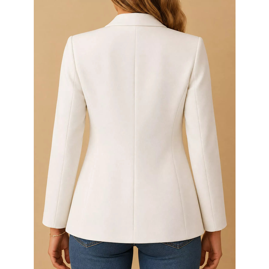 Full Size Single-Button Slim Fit Blazer Plus Apparel and Accessories