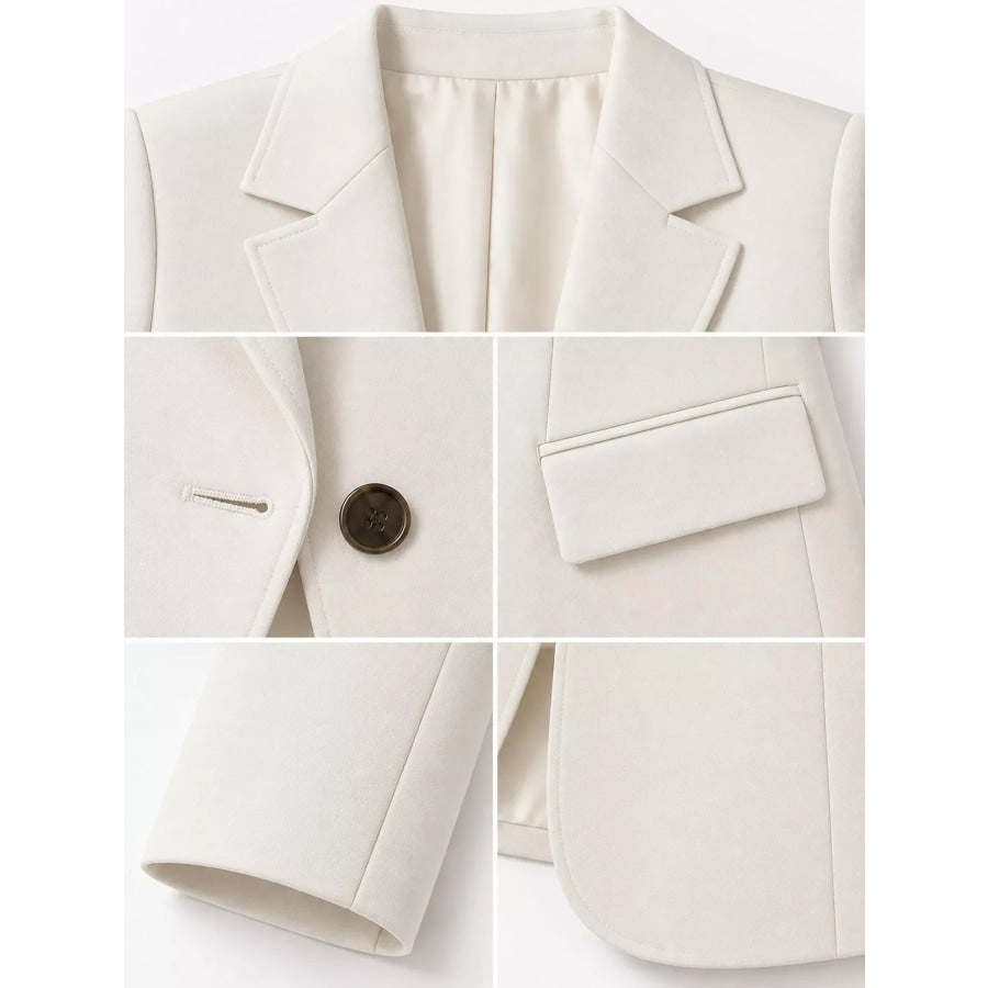 Full Size Single-Button Slim Fit Blazer Plus Apparel and Accessories