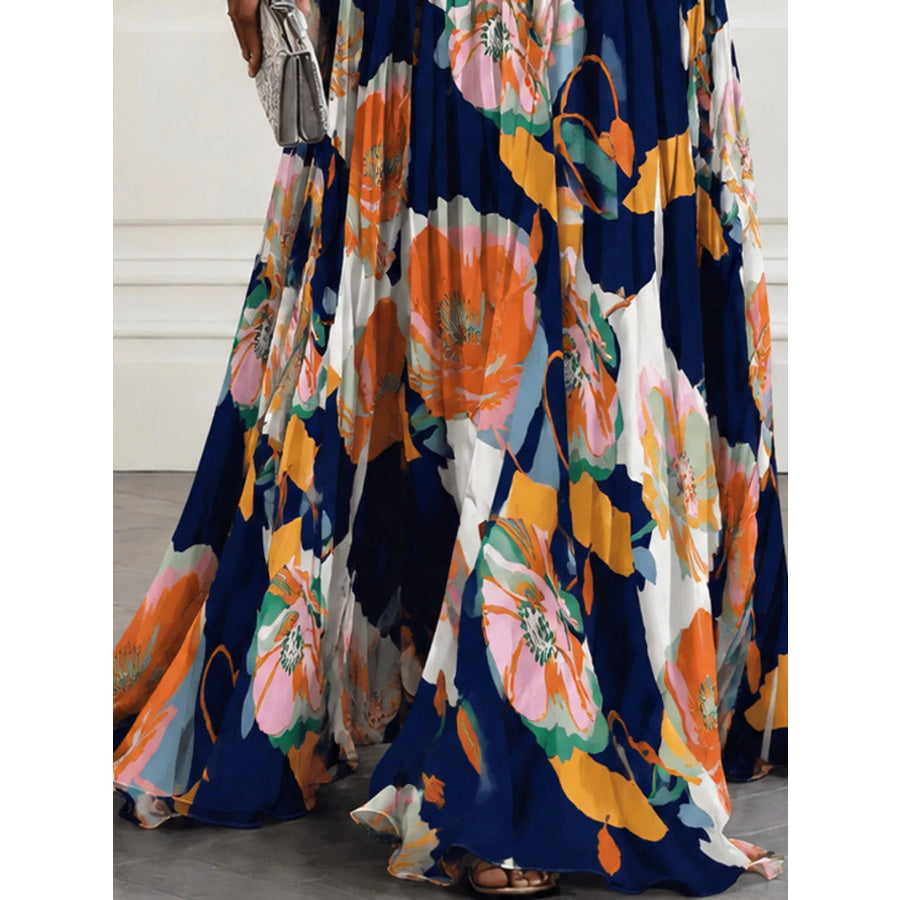 Full Size Sleeveless Floral Print Maxi Dress Plus Apparel and Accessories