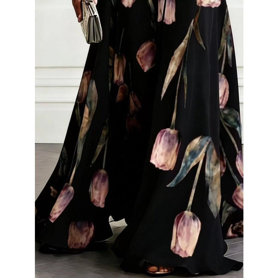 Full Size Sleeveless Floral Print Maxi Dress Plus Apparel and Accessories