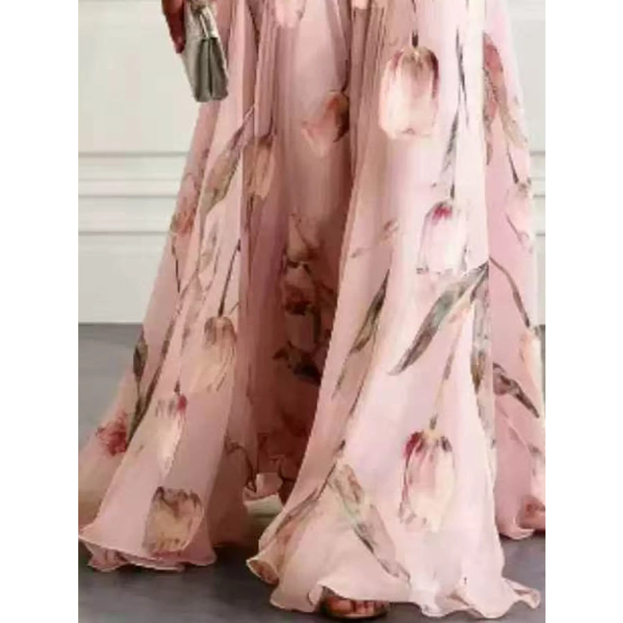 Full Size Sleeveless Floral Print Maxi Dress Plus Apparel and Accessories