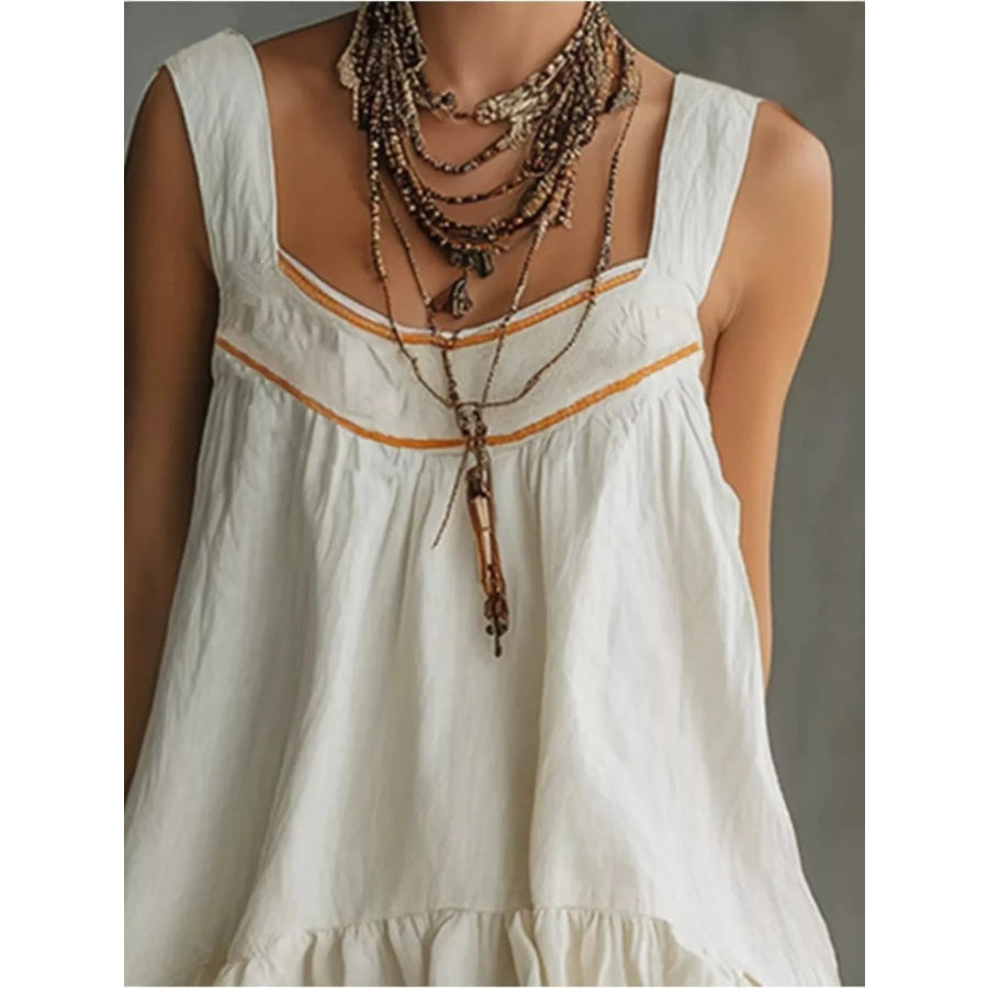 Full Size Sleeveless Tiered Mini Dress Plus Apparel and Accessories