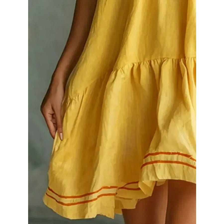 Full Size Sleeveless Tiered Mini Dress Plus Apparel and Accessories