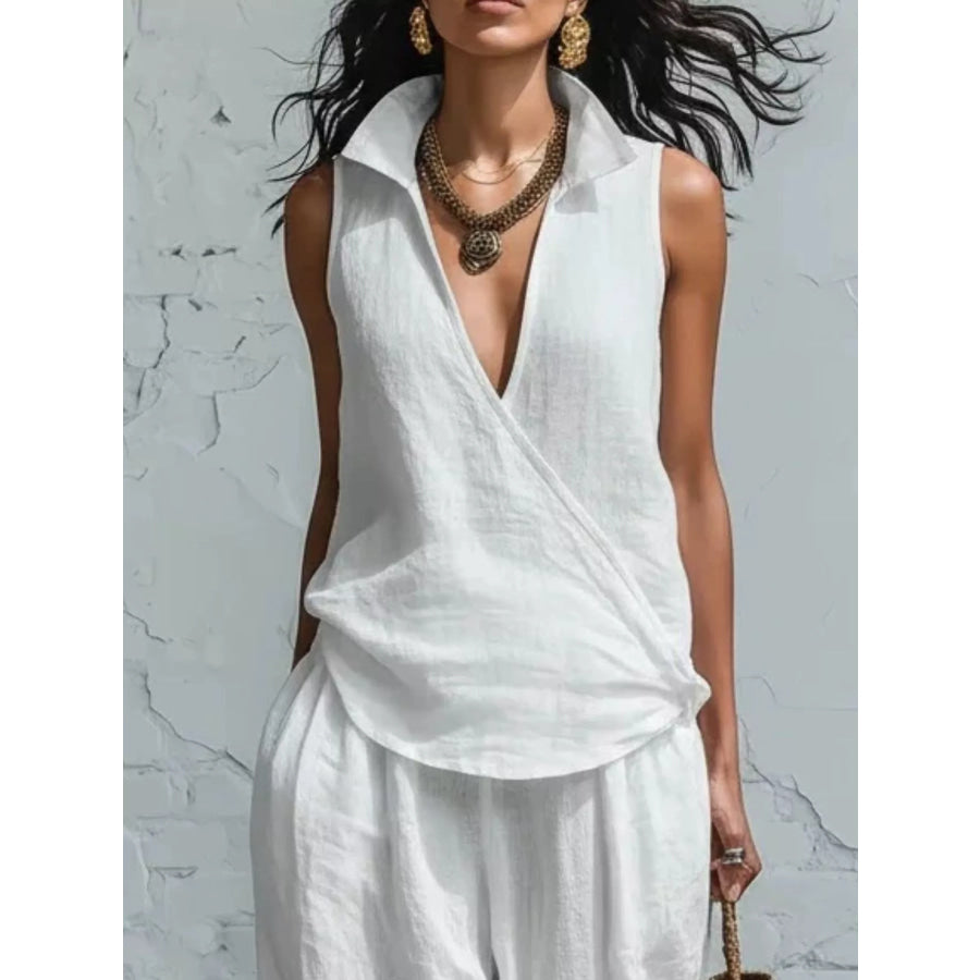 Full Size Sleeveless Top and Pants Two-Piece Set Plus Apparel Accessories