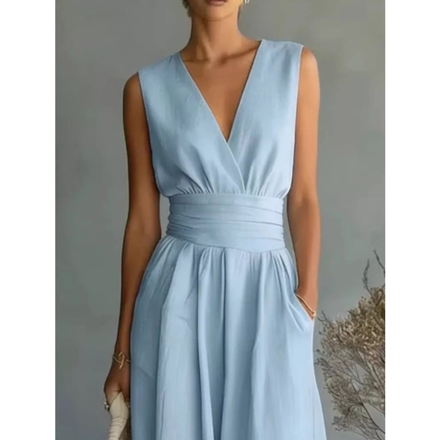 Full Size Sleeveless Wide-Leg Jumpsuit Plus Size Apparel and Accessories