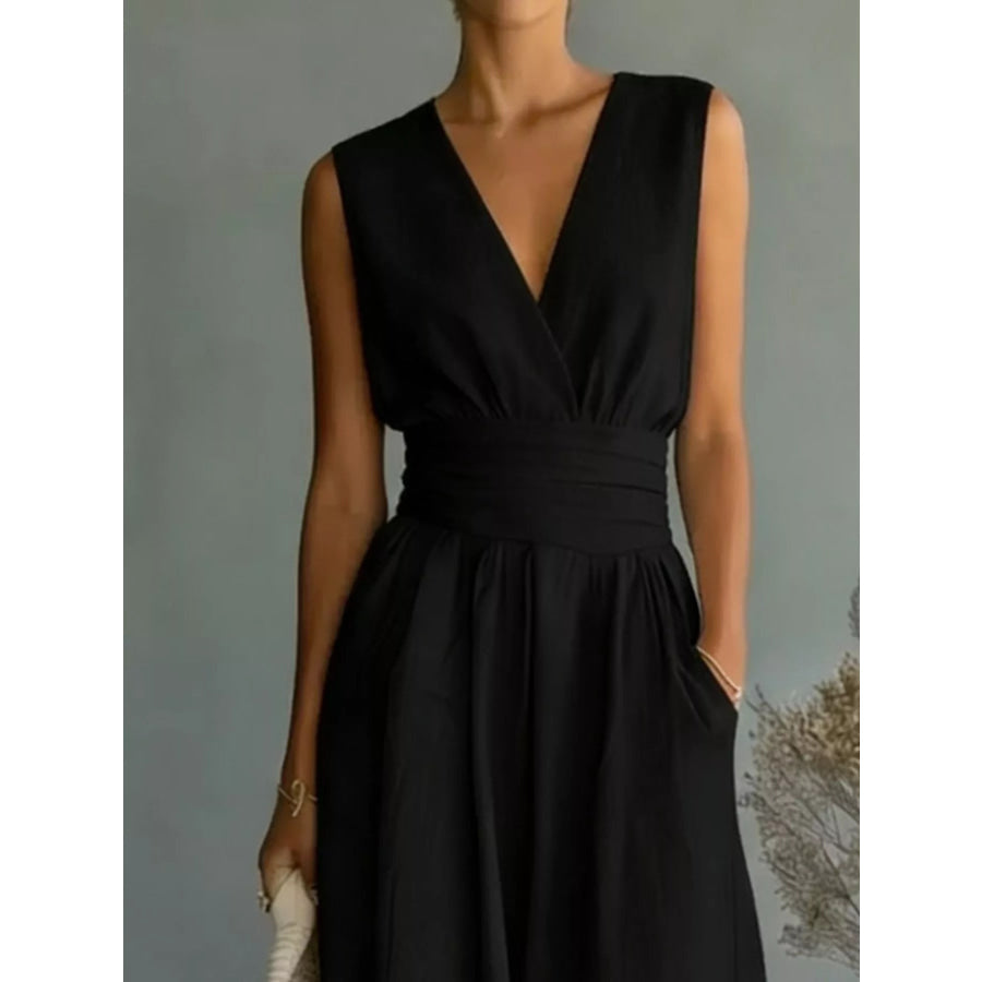 Full Size Sleeveless Wide Leg Jumpsuit Plus Size Apparel and Accessories