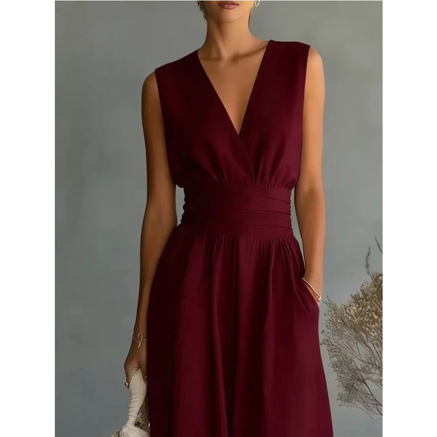 Full Size Sleeveless Wide-Leg Jumpsuit Plus Size Apparel and Accessories