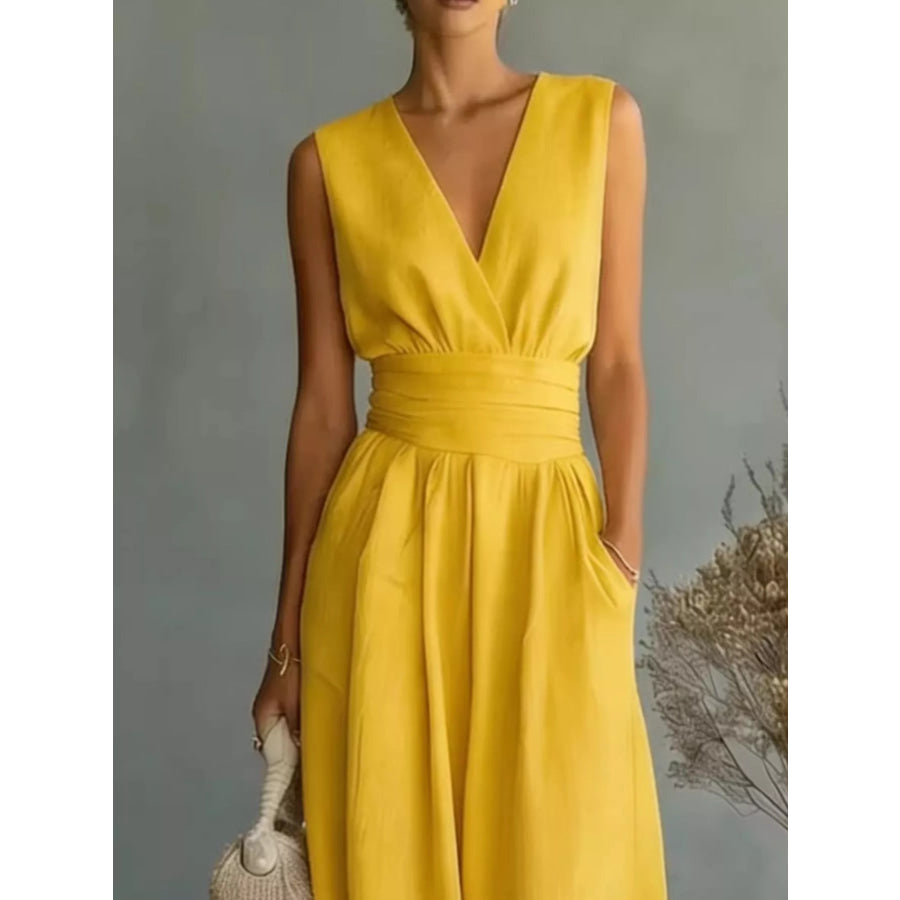 Full Size Sleeveless Wide-Leg Jumpsuit Plus Size Apparel and Accessories