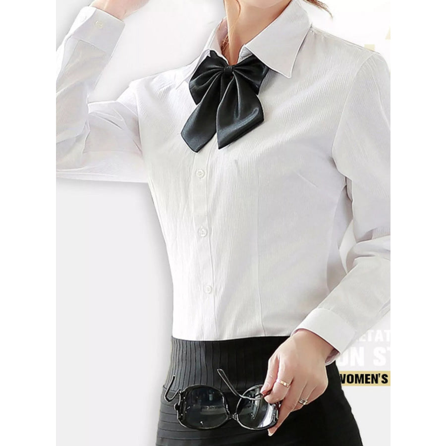 Full Size Slim-Fit Button Up Long Sleeve Shirt Plus Apparel and Accessories