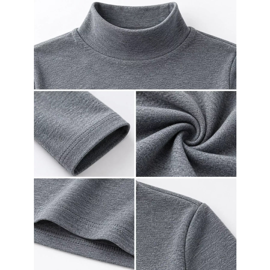 Full Size Slim-Fit Mock Neck Long Sleeve Basic T-Shirt Plus Apparel and Accessories