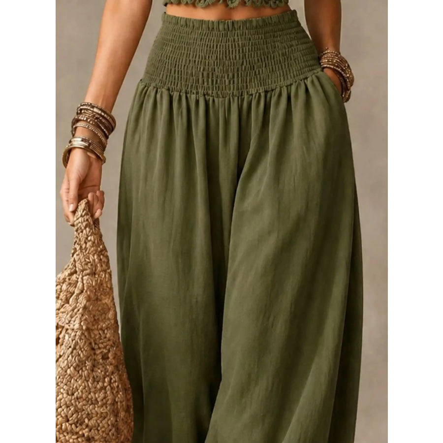 Full Size Smocked Harem Pants Plus Apparel and Accessories