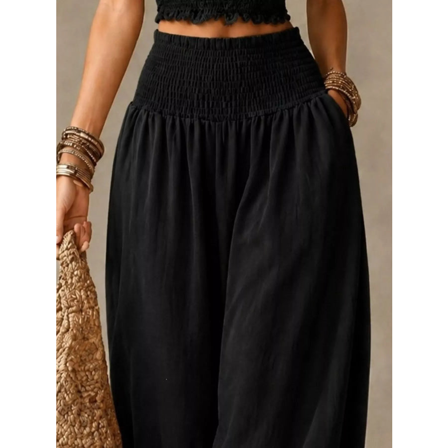Full Size Smocked Harem Pants Plus Apparel and Accessories