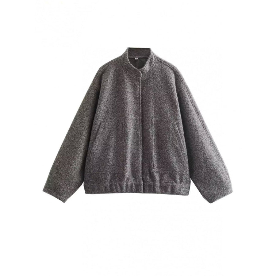 Full Size Snap Down Drop Shoulder Jacket Apparel and Accessories